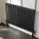 Athens Matt Black Double Column Horizontal Traditional Radiator 750x1190mm