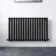 Marbella Matt Black Single Oval Panel Radiator 600x1020mm