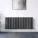 Marbella Matt Black Double Oval Panel Radiator 600x1440mm