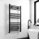 Barcelona Matt Black Straight Heated Towel Rail 1200x600mm