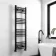 Barcelona Matt Black Straight Heated Towel Rail 1400x400mm