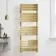 Santorini Brushed Brass Flat Panel Heated Towel Rail 1600x600mm