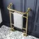 Gibraltar Medium Brushed Brass Traditional Heated Towel Radiator (With Overhanging Rail)