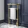 Gibraltar Medium Brushed Brass Traditional Heated Towel Radiator (With Overhanging Rail)