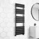 Santorini Matt Black Flat Panel Heated Towel Rail 1400x450mm