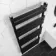 Santorini Matt Black Flat Panel Heated Towel Rail 1400x600mm