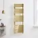 Santorini Brushed Brass Flat Panel Heated Towel Rail 1400x450mm