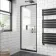 London Matt Black 6mm Pivot Shower Door 760mm