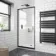 London Matt Black 6mm Pivot Shower Door 900mm