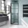 Toulon Matt Black Grid Easy Clean 6mm Pivot Shower Door 800mm