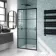 London Matt Black Grid 6mm Sliding Shower Door 1000mm