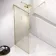 Lyon Brushed Brass 8mm Laminated Wet Room Shower Glass Panel with Gold Mesh Inlay 800mm