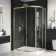 London Brushed Brass 6mm Offset Quadrant Shower Enclosure 1200x900mm