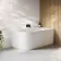 Merton 1500mm Curved Corner Bath - Right Handed