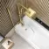 Linz Easy Clean 6mm Brushed Brass Bath Screen - 800mm