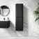 Sorrento Fluted Matt Black Wall Hung Tall Cabinet 1400x400mm
