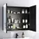 Aurora Matt Black Mirror Cabinet 700x800mm