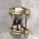 Ivy Brushed Brass Double Corner Shower Basket