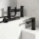 Anker Matt Black Basin & Shower Bath Mixer Tap Set