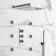 Galway Premium Chrome Square Thermostatic Set - 300mm Head, Hand Shower & Body Jets