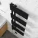 Seville Electric Matt Black Designer Flat Panel Heated Towel Rail 1200x450mm
