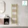 Barcelona Electric Brushed Brass Straight Heated Towel Rail 1400x400mm