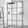 Munich Matt Black Grid 8mm Wet Room Shower Glass 1400mm & 250mm Return Panel