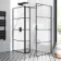 Munich Matt Black Grid 8mm Walk In Shower Enclosure 900mm & 900mm Glass with Pivotal Return Panel