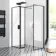 Munich Matt Black Framed 8mm Walk In Shower Enclosure 700mm & 700mm Glass with Pivotal Return Panel