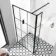 Munich Matt Black Grid 8mm Wet Room Shower Glass 1100mm & 250mm Pivotal Return Panel
