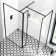 Munich Matt Black Framed 8mm Walk In Shower Enclosure 1100mm & 800mm Glass with Pivotal Return Panel