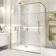 Helsinki Brushed Brass Premium Easy Clean 8mm Hinged Shower Enclosure 1400x900mm