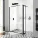 Munich Matt Black Framed 8mm Wet Room Shower Glass 1400mm & 250mm Pivotal Return Panel