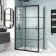 London Matt Black Grid 6mm Sliding Shower Enclosure 1100x760mm