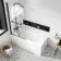Stafford 1600x700 Shower Bath & 4mm Matt Black Screen with Rail