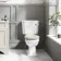 Hudson Traditional Close Coupled Toilet With Chalk White Wooden Seat