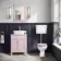 Hudson Traditional Toilet With Low-Level Cistern and Cashmere Pink Wooden Seat