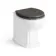 Hudson Traditional Back To Wall Toilet With Graphite Grey Wooden Seat - Brushed Brass Hinges