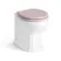 Hudson Traditional Back To Wall Toilet With Cashmere Pink Wooden Seat - Brushed Brass Hinges
