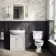 Hudson Traditional Close Coupled Toilet With Cotton White Wooden Seat