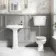 Hudson Traditional Low-Level Toilet With Chalk White Seat & Pedestal Basin - Single Tap Hole