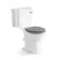 Hudson Traditional Toilet With Dove Grey Seat & Pedestal Basin Set - Double Tap Hole