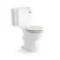 Hudson Traditional Toilet With Chalk White Seat & Pedestal Basin Set - Double Tap Hole