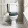 Hudson Traditional Close Coupled Toilet With Midnight Green Seat & Pedestal Basin - Single Tap Hole