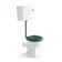 Hudson Traditional Low-Level Toilet With Midnight Green Seat & Pedestal Basin - Single Tap Hole