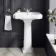 Hudson Traditional High-Level Toilet With Cashmere Pink Seat & Pedestal Basin - Single Tap Hole