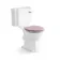 Hudson Traditional Toilet With Cashmere Pink Seat & Pedestal Basin Set - Double Tap Hole