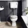 Hudson Traditional Low-Level Toilet With Cotton White Seat & Pedestal Basin - Double Tap Hole