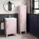 Bermuda Cashmere Pink Floor Standing Tall Cabinet 1500x350mm - Brass Knurled Handles