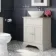Lucia Chalk White Vanity With Oak Effect Top & Oval Counter Top Basin 640mm